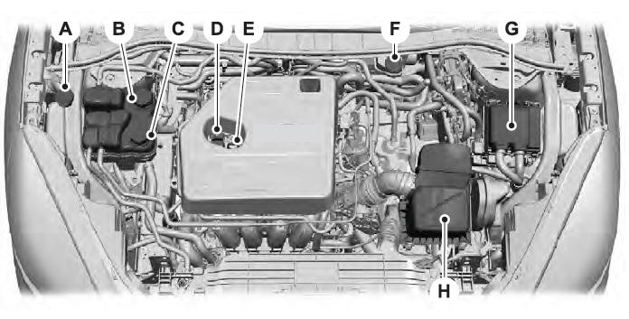 Lincoln Corsair. Under Hood Overview - 2.5L, Plug-In Hybrid Electric Vehicle (PHEV)